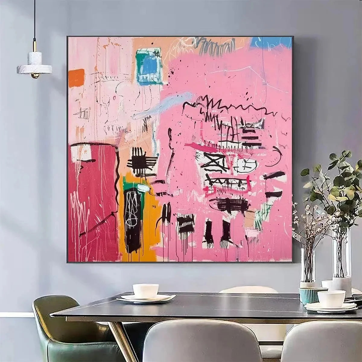 PINK EXPRESSION: Abstract Expressionist Painting, Pink Wall Art | multi-color palette, original oil on stretched canvas art