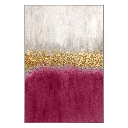Pink Gold Textured Abstract Painting on Canvas, Framed Modern Wall Art #8