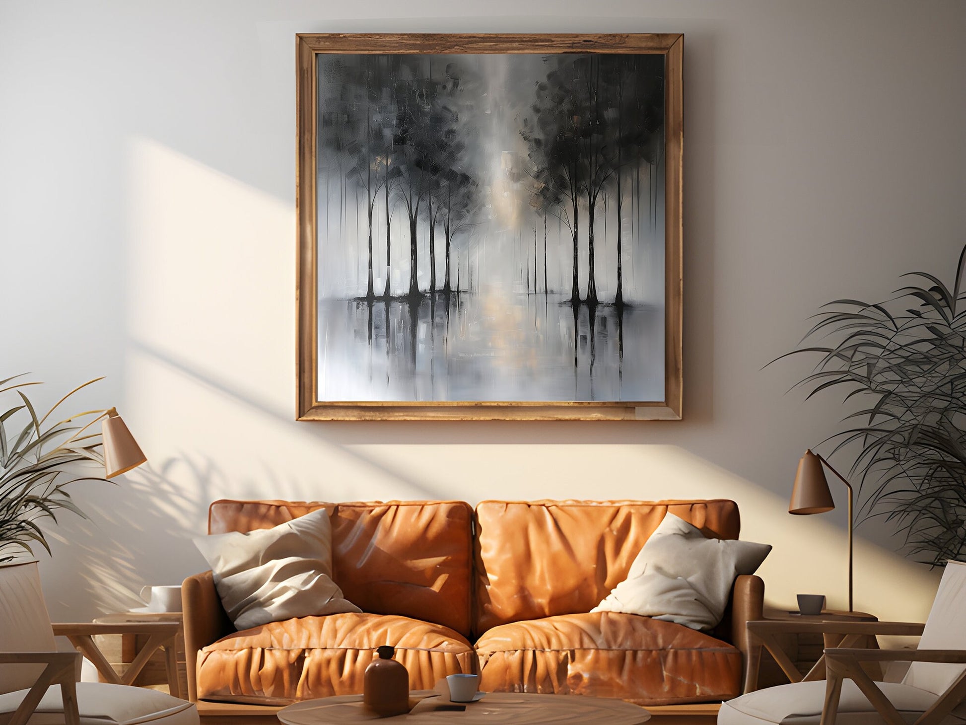 50x50 cm handmade oil painting for home decor - image 4 of 7