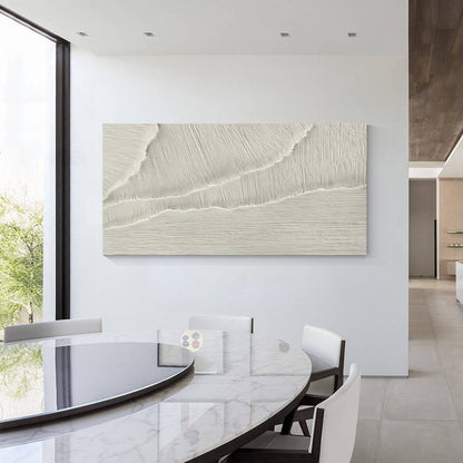 Pintura de olas del océano con textura: paisaje marino en 3D, arte mural minimal #13