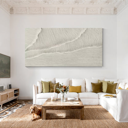 Pintura de olas del océano con textura: paisaje marino en 3D, arte mural minimal #5
