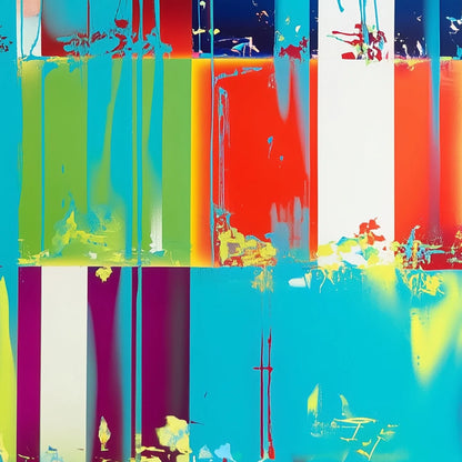 PIXELATED PARADISE: Vibrant Abstract Glitch Art Oil Painting | multi-color palette, original oil on stretched canvas art