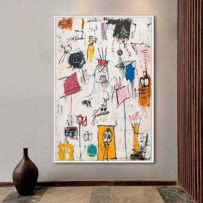 PLAYFUL GRAFFITI: Abstract Figurative Oil Painting | Figurative closeup, raised brushwork detail