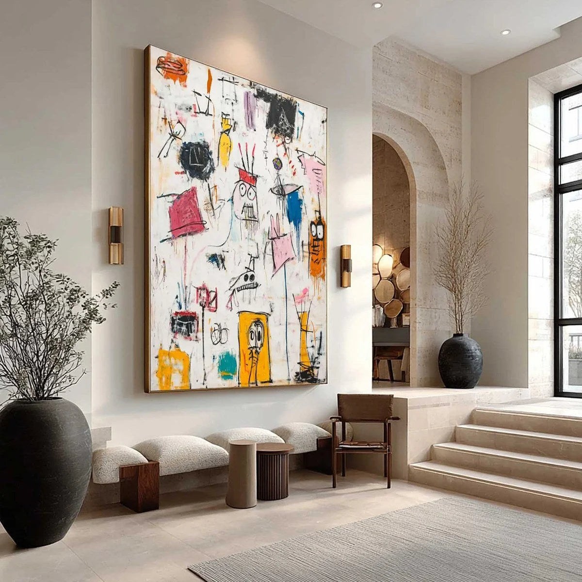 PLAYFUL GRAFFITI: Abstract Figurative Oil Painting | rolled canvas, ready for custom framing