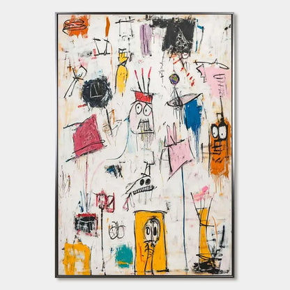 PLAYFUL GRAFFITI: Abstract Figurative Oil Painting | hanging in living room, Figurative wall art