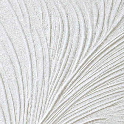 PLUME: Textured Minimalist Wabi Sabi Feather Painting | rectangular format, hand-painted canvas edge