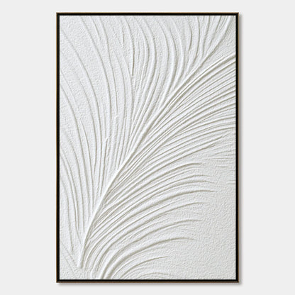 PLUME: Textured Minimalist Wabi Sabi Feather Painting | hanging in living room, Minimalist wall art