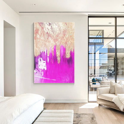 Purple Gold Foil Abstract Painting: Large Modern Wall Art #5