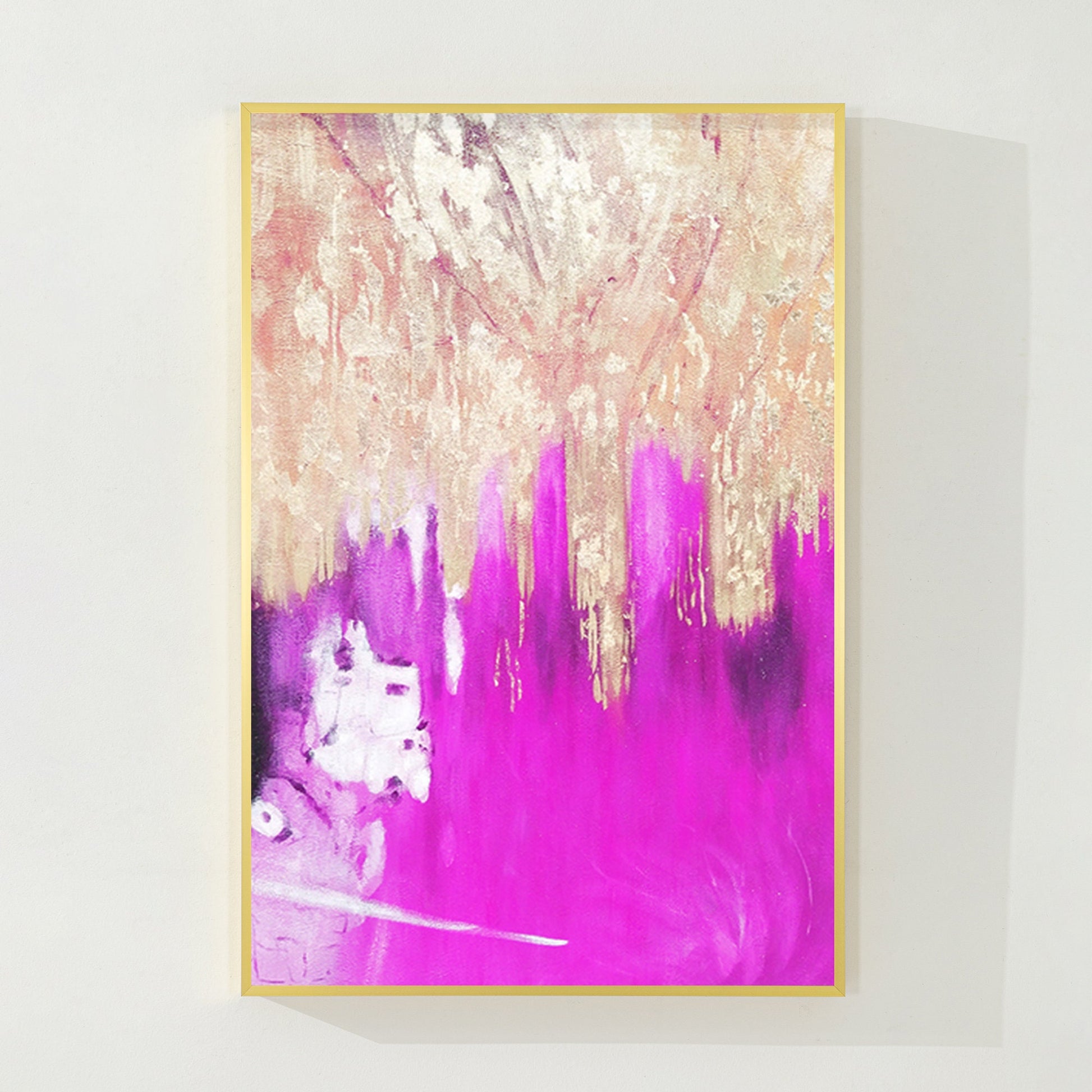 Purple Gold Foil Abstract Painting: Large Modern Wall Art #6