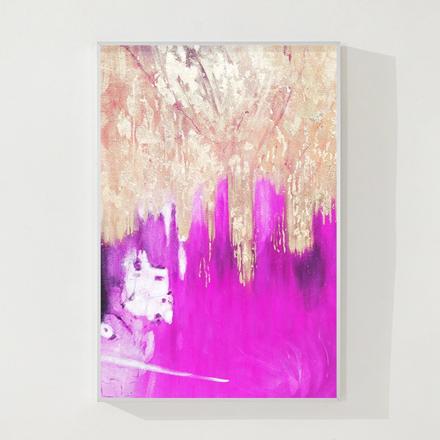 Purple Gold Foil Abstract Painting: Large Modern Wall Art #7