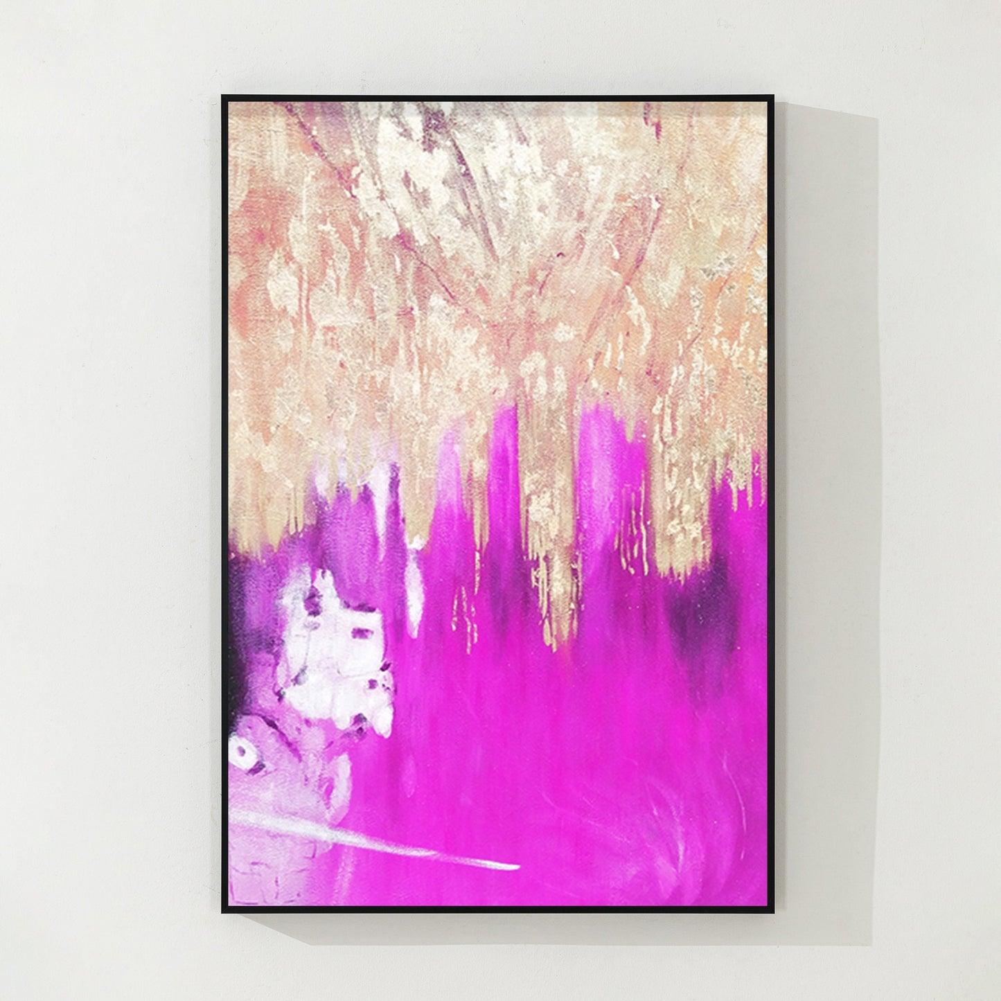 Purple Gold Foil Abstract Painting: Large Modern Wall Art #8