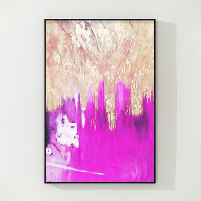Purple Gold Foil Abstract Painting: Large Modern Wall Art #8