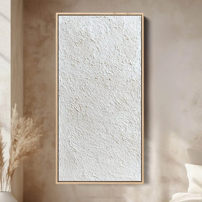 QUIET CANVAS: Textured Minimalist Wabi Sabi Painting | Minimalist closeup, raised brushwork detail