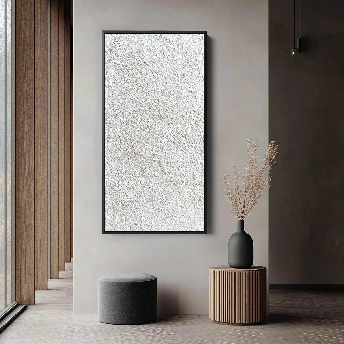 QUIET CANVAS: Textured Minimalist Wabi Sabi Painting | multi-color palette, original oil on stretched canvas art