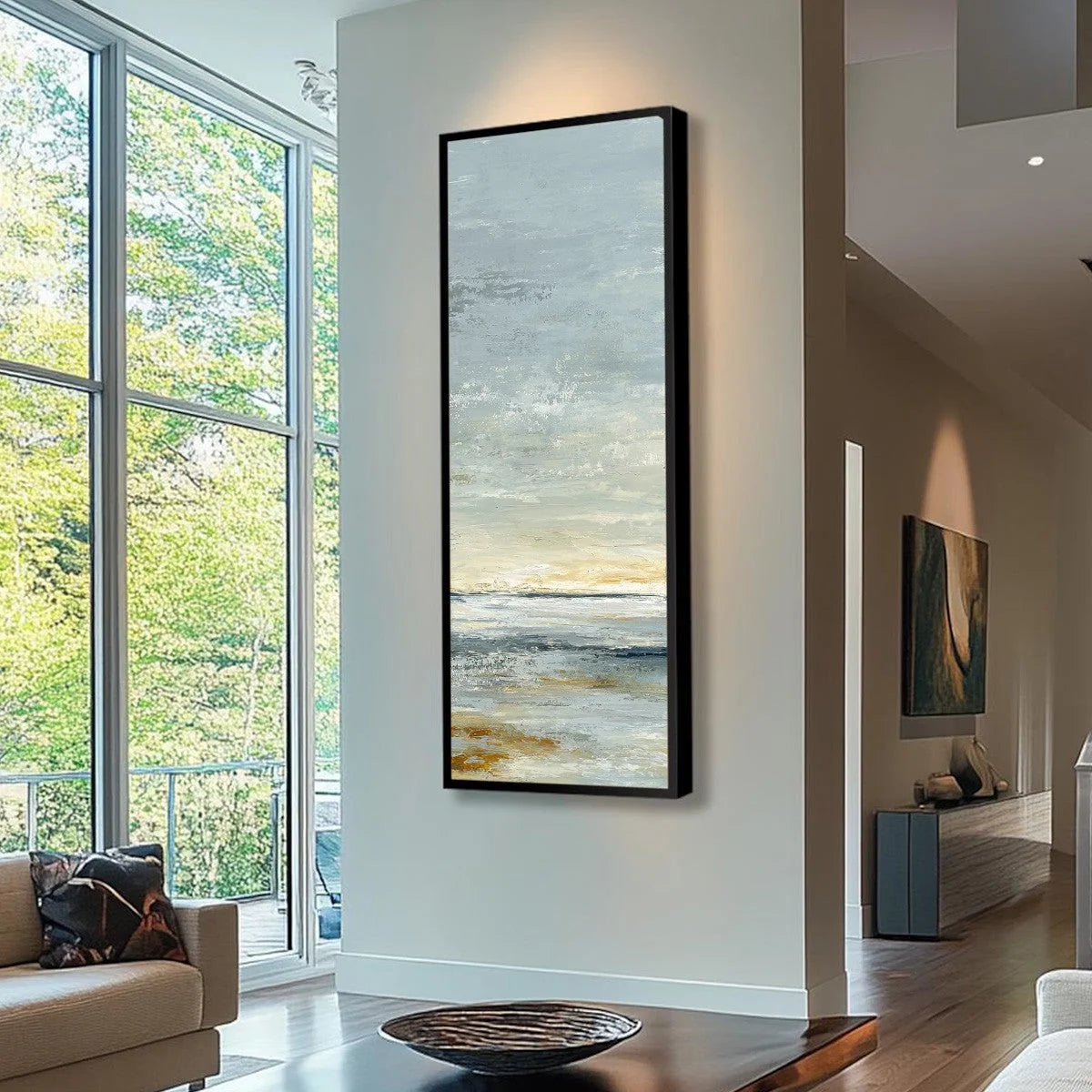 QUIET HORIZON: Textured Minimalist Wabi Sabi Seascape | Minimalist mood, soft natural light studio shot