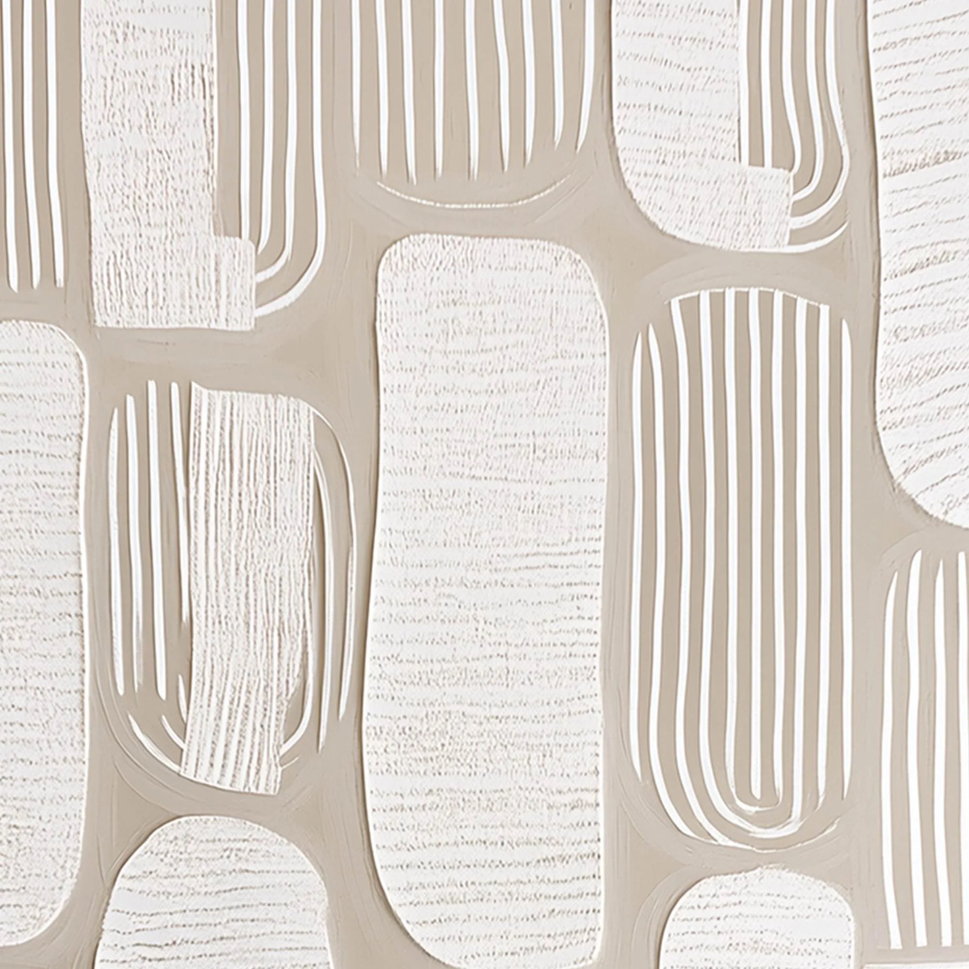 QUIET RHYTHMS: Textured Wabi Sabi Abstract Painting in Neutral Tones | rectangular format, hand-painted canvas edge
