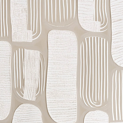 QUIET RHYTHMS: Textured Wabi Sabi Abstract Painting in Neutral Tones | rectangular format, hand-painted canvas edge