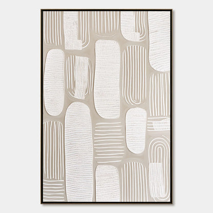 QUIET RHYTHMS: Textured Wabi Sabi Abstract Painting in Neutral Tones | hanging in living room, Abstract wall art