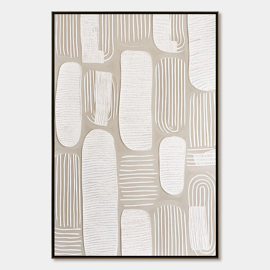 QUIET RHYTHMS: Textured Wabi Sabi Abstract Painting in Neutral Tones | hanging in living room, Abstract wall art