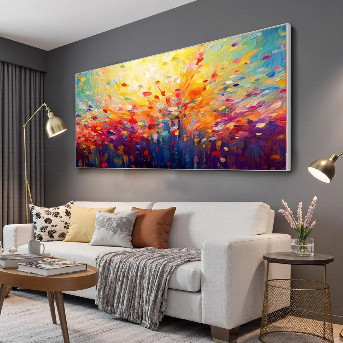 RADIANT DAWN: Abstract Oil Painting | rolled canvas, ready for custom framing