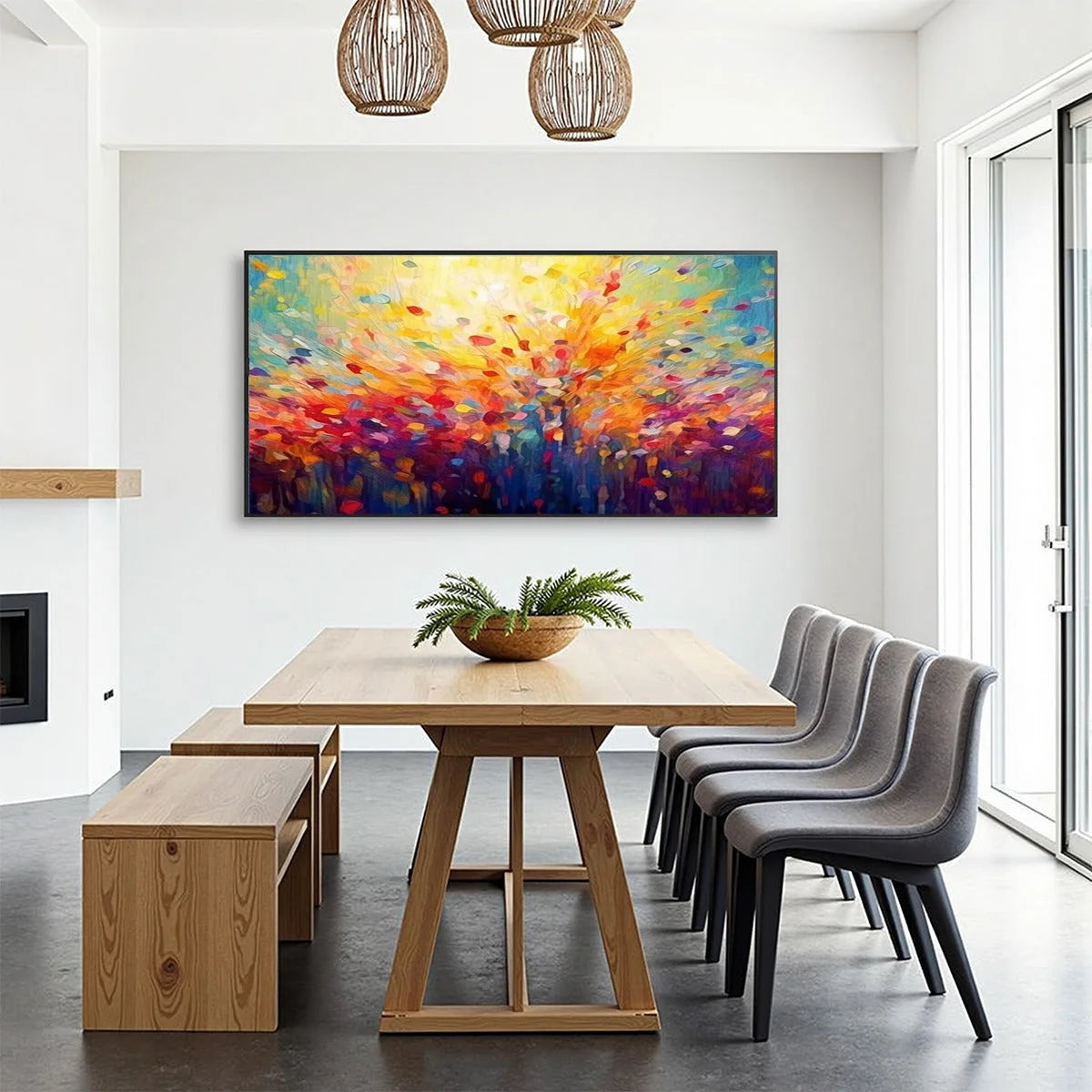 RADIANT DAWN: Abstract Oil Painting | Abstract mood, soft natural light studio shot