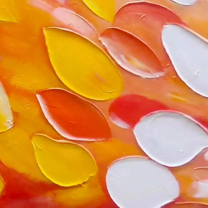 RAINBOW BURST: Textured Abstract Painting in Rainbow Colors | rolled canvas, ready for custom framing