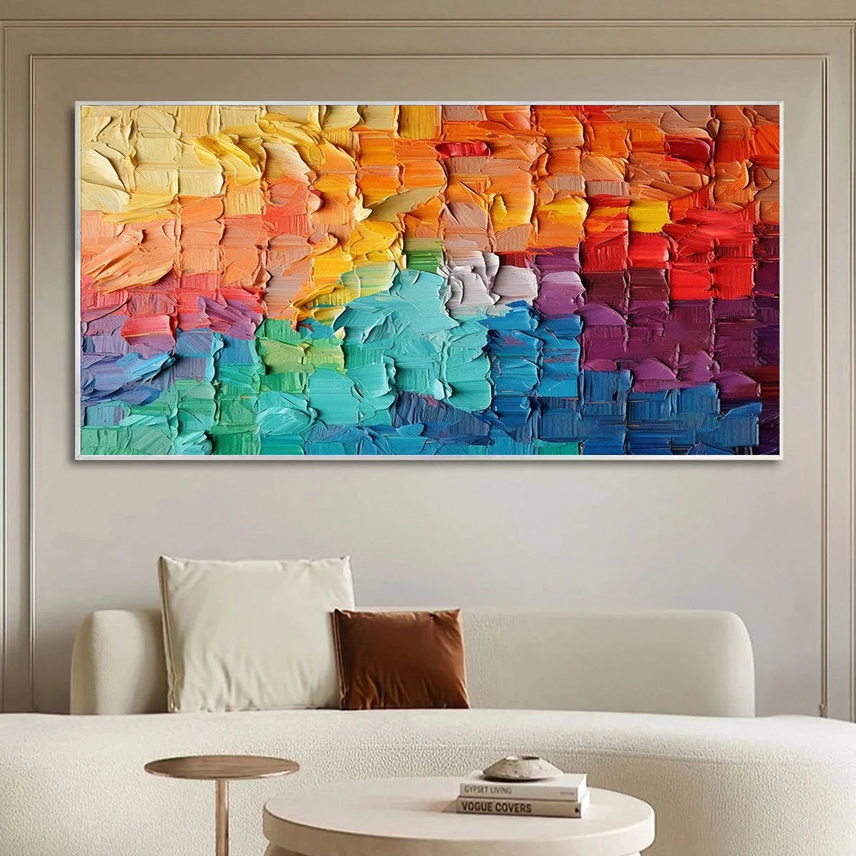 RAINBOW HARMONY | Abstract closeup, raised brushwork detail