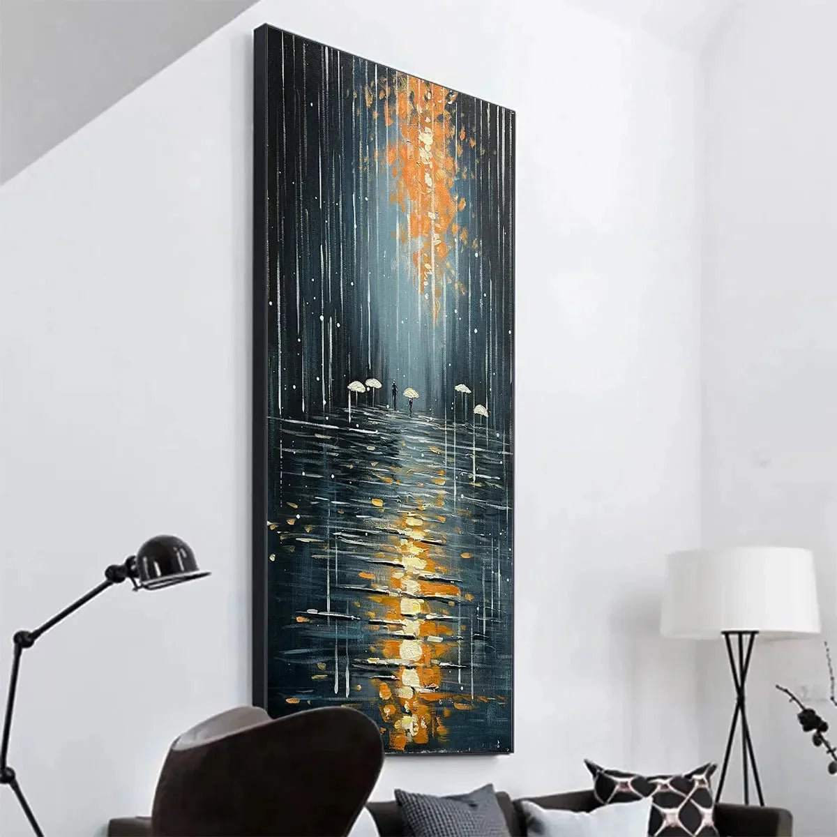 RAINY DAY REFLECTIONS | rolled canvas, ready for custom framing