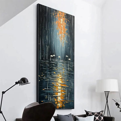 RAINY DAY REFLECTIONS | rolled canvas, ready for custom framing