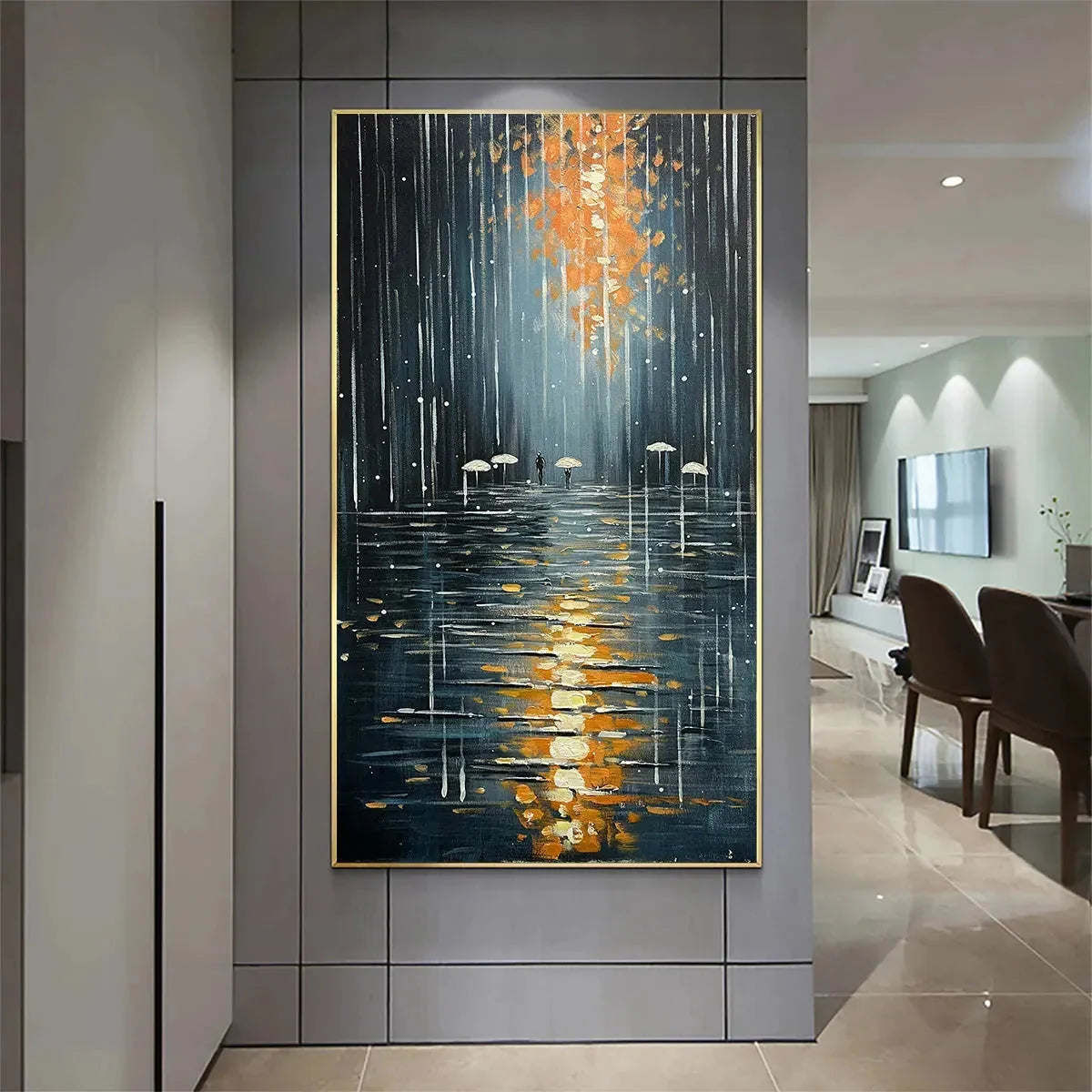 RAINY DAY REFLECTIONS | yellow palette, original  art