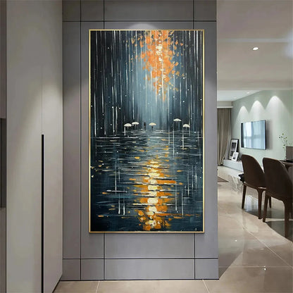 RAINY DAY REFLECTIONS | yellow palette, original  art