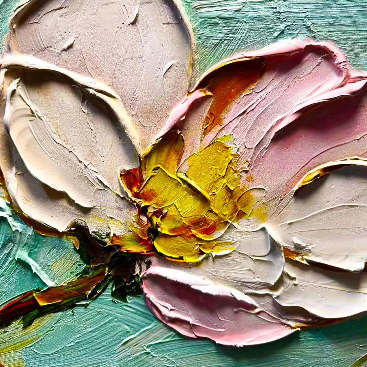 Ready to Ship | BLOSSOM SERENADE: Textured Impasto Floral Oil Painting | rolled canvas, ready for custom framing