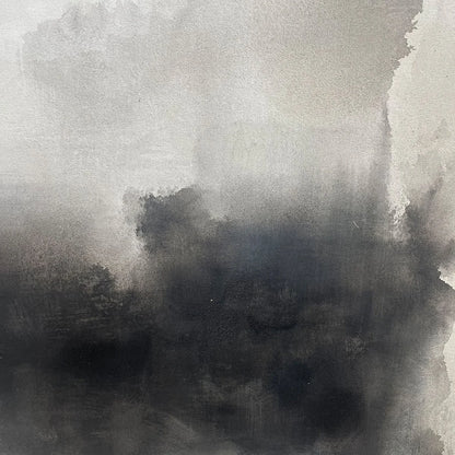 Ready to Ship | DUSK SHADOWS: Abstract Minimalist Neutral Tone | rectangular format, hand-painted canvas edge