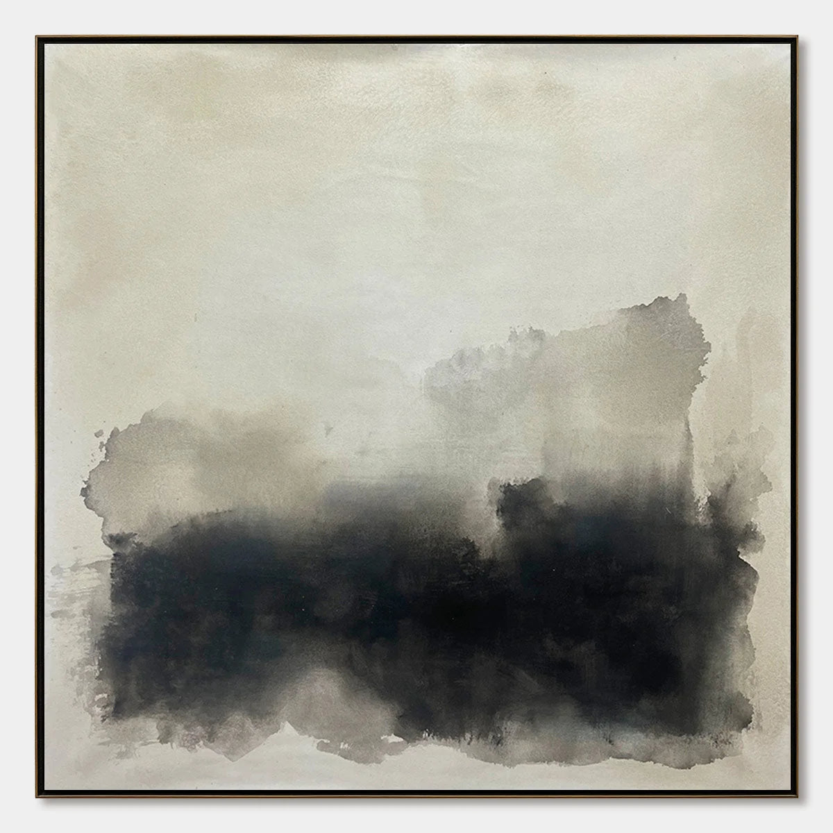 Ready to Ship | DUSK SHADOWS: Abstract Minimalist Neutral Tone | hanging in living room, Minimalist wall art