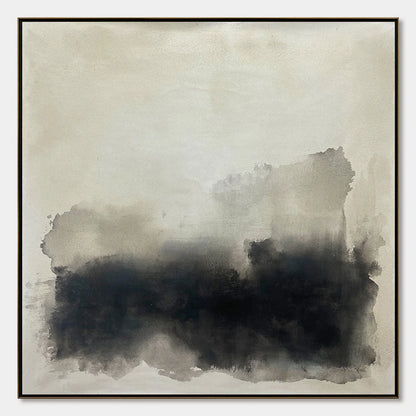 Ready to Ship | DUSK SHADOWS: Abstract Minimalist Neutral Tone | hanging in living room, Minimalist wall art