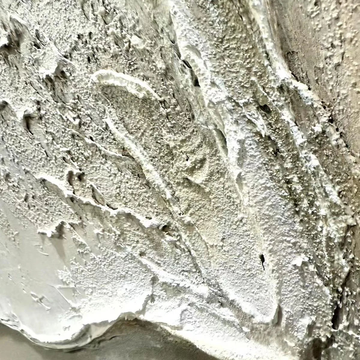 Ready to Ship | Serene Pathways: Minimalist Beige Impasto Oil Wall Art | Minimalist closeup, raised brushwork detail