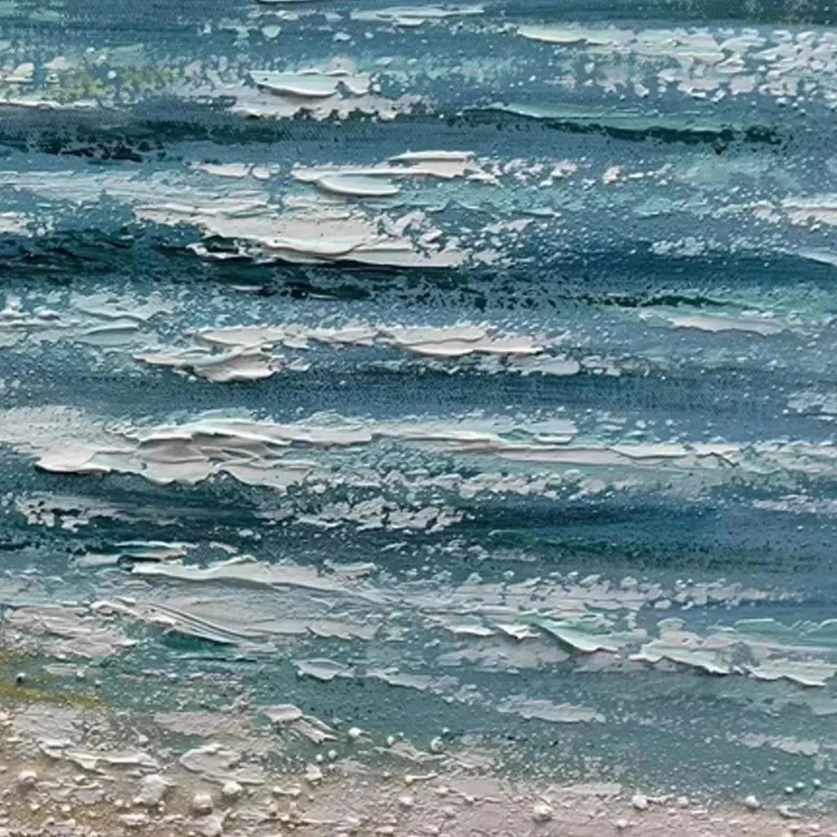 RED BOAT AT THE SHORE: Tranquil Coastal Landscape Painting | rolled canvas, ready for custom framing