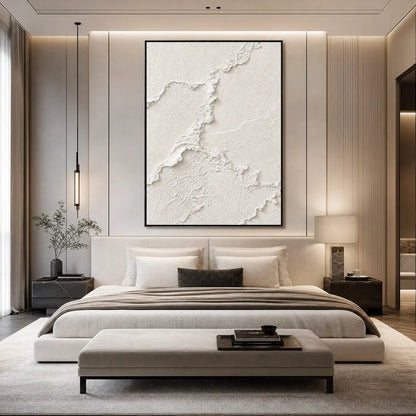 RIVEN: Heavily Textured Minimalist Wabi Sabi Wall Art | Minimalist closeup, raised brushwork detail