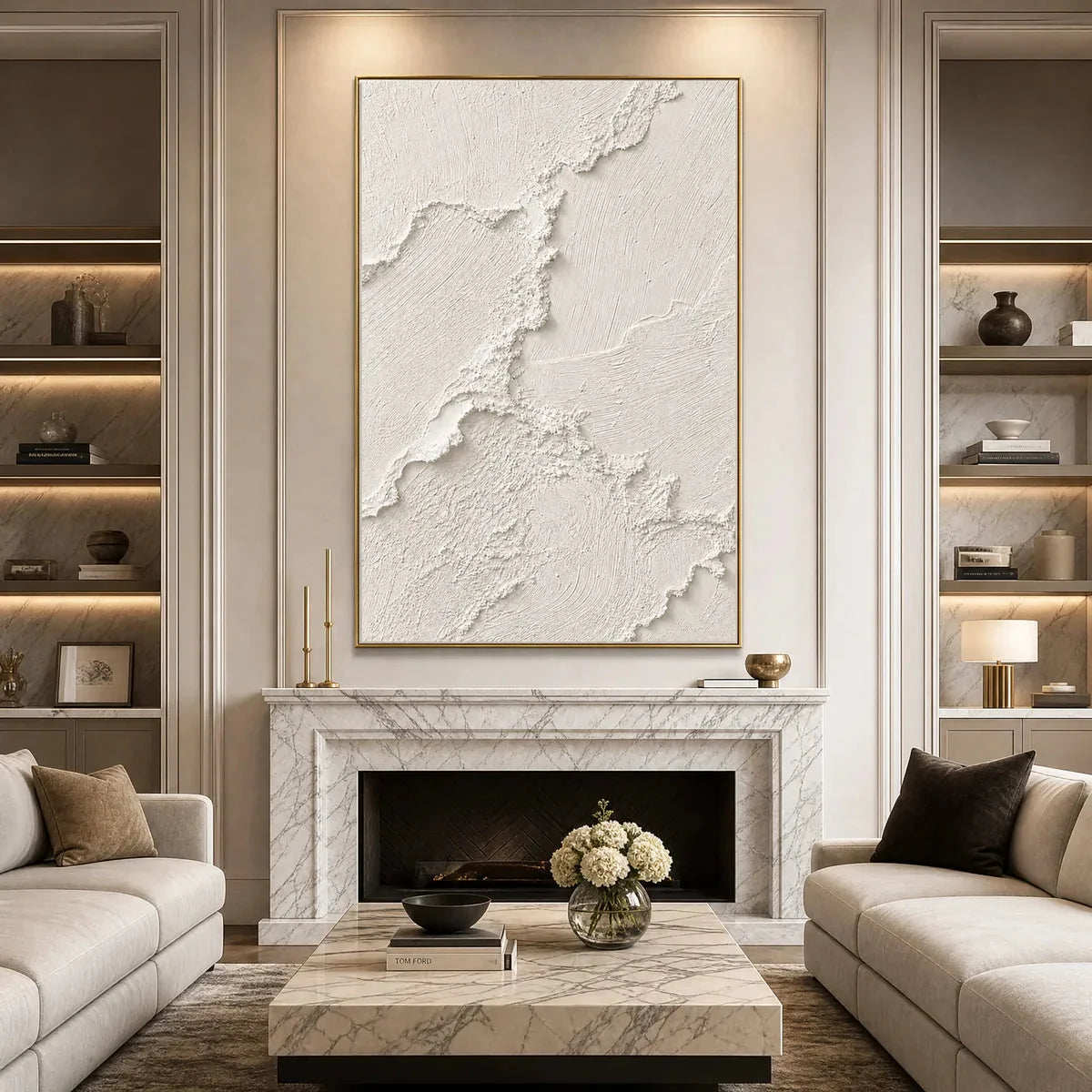 RIVEN: Heavily Textured Minimalist Wabi Sabi Wall Art | rolled canvas, ready for custom framing