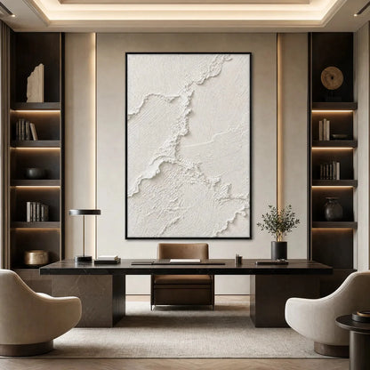 RIVEN: Heavily Textured Minimalist Wabi Sabi Wall Art | Minimalist mood, soft natural light studio shot