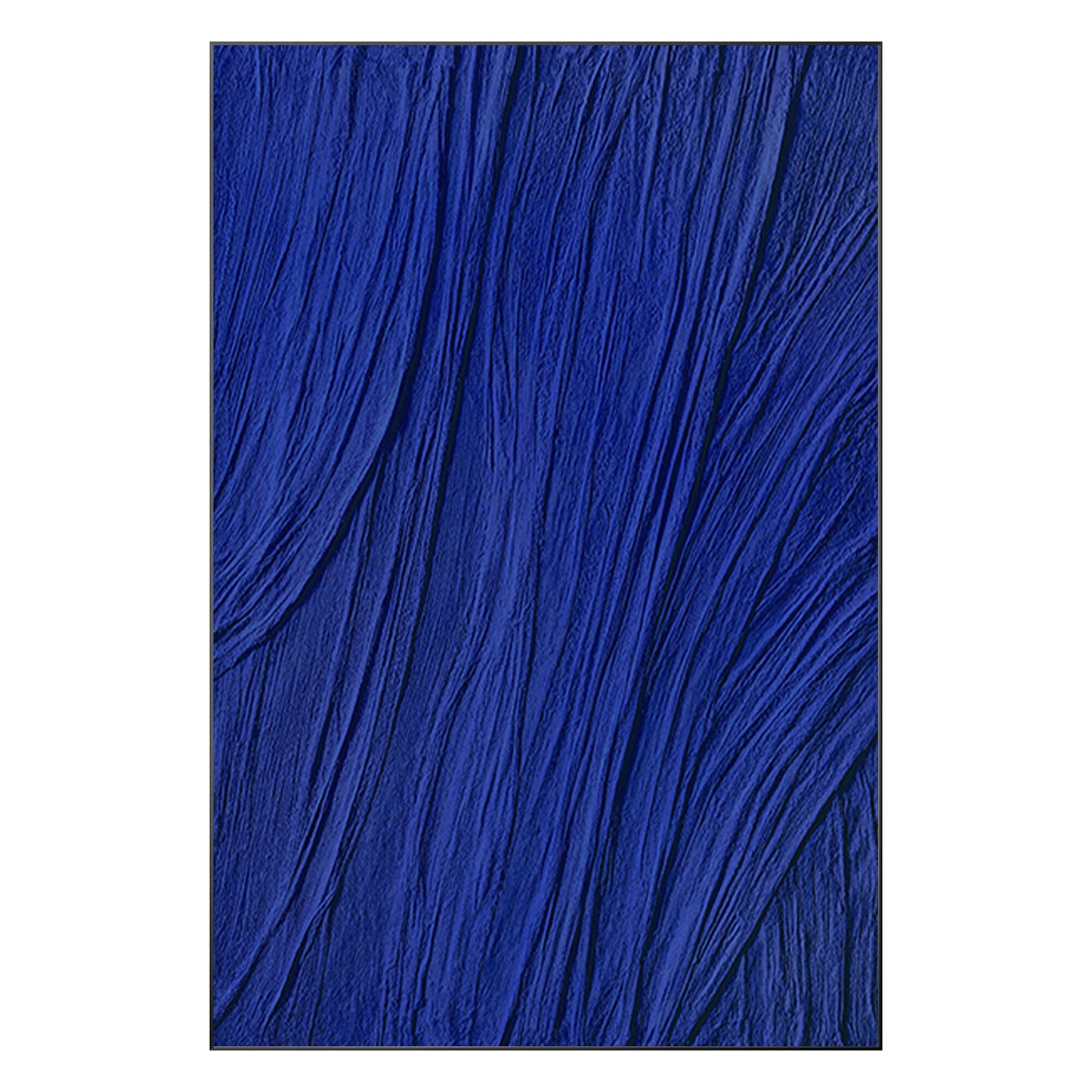 Royal Blue Texture Painting on Canvas: Minimalist Framed Wall Art #9