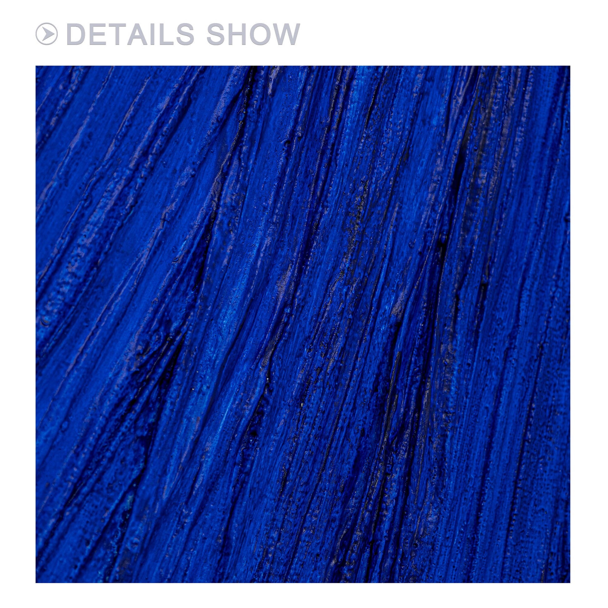 Royal Blue Texture Painting on Canvas: Minimalist Framed Wall Art #10