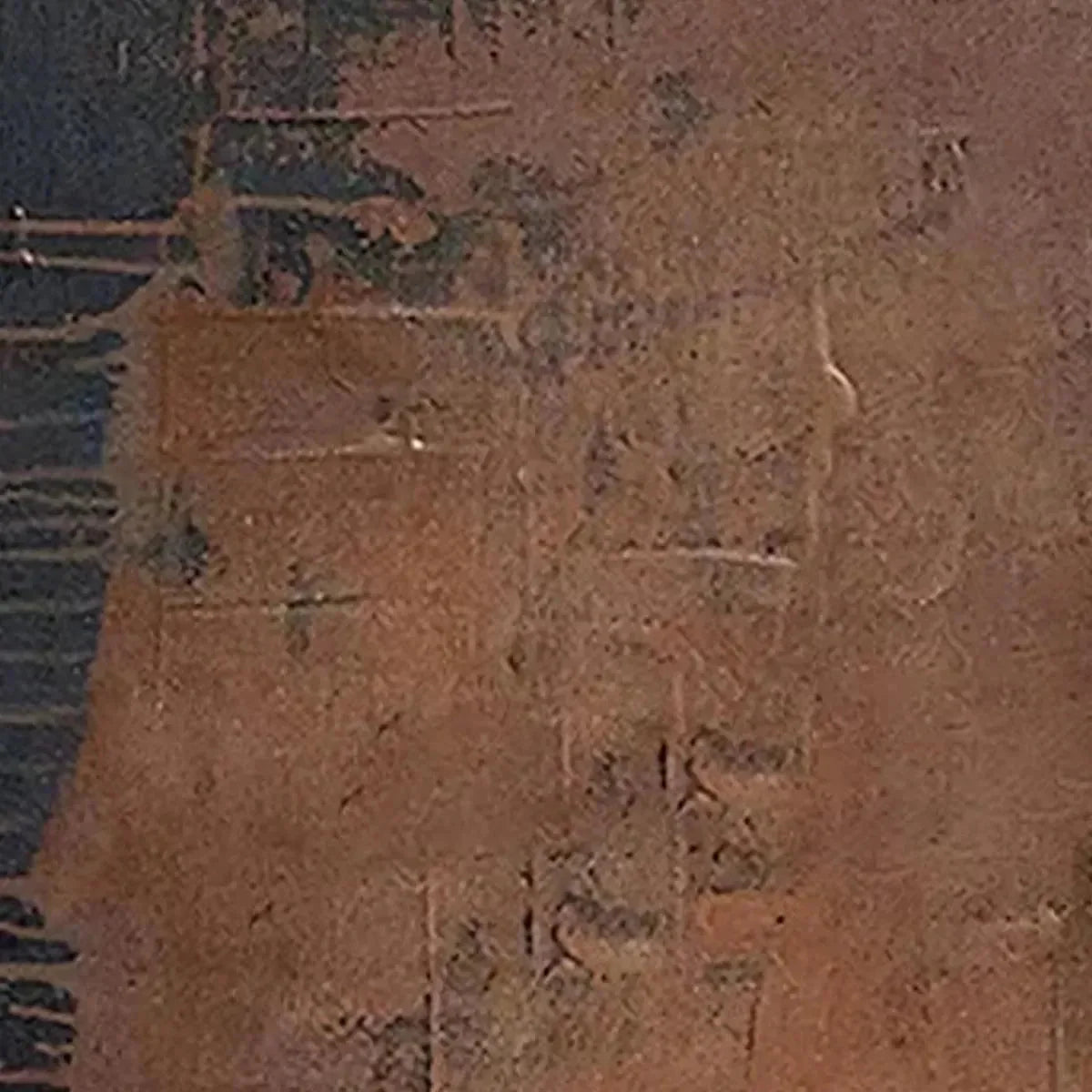 RUSTIC TEXTURE: Textured Abstract Painting in Brown | rectangular format, hand-painted canvas edge