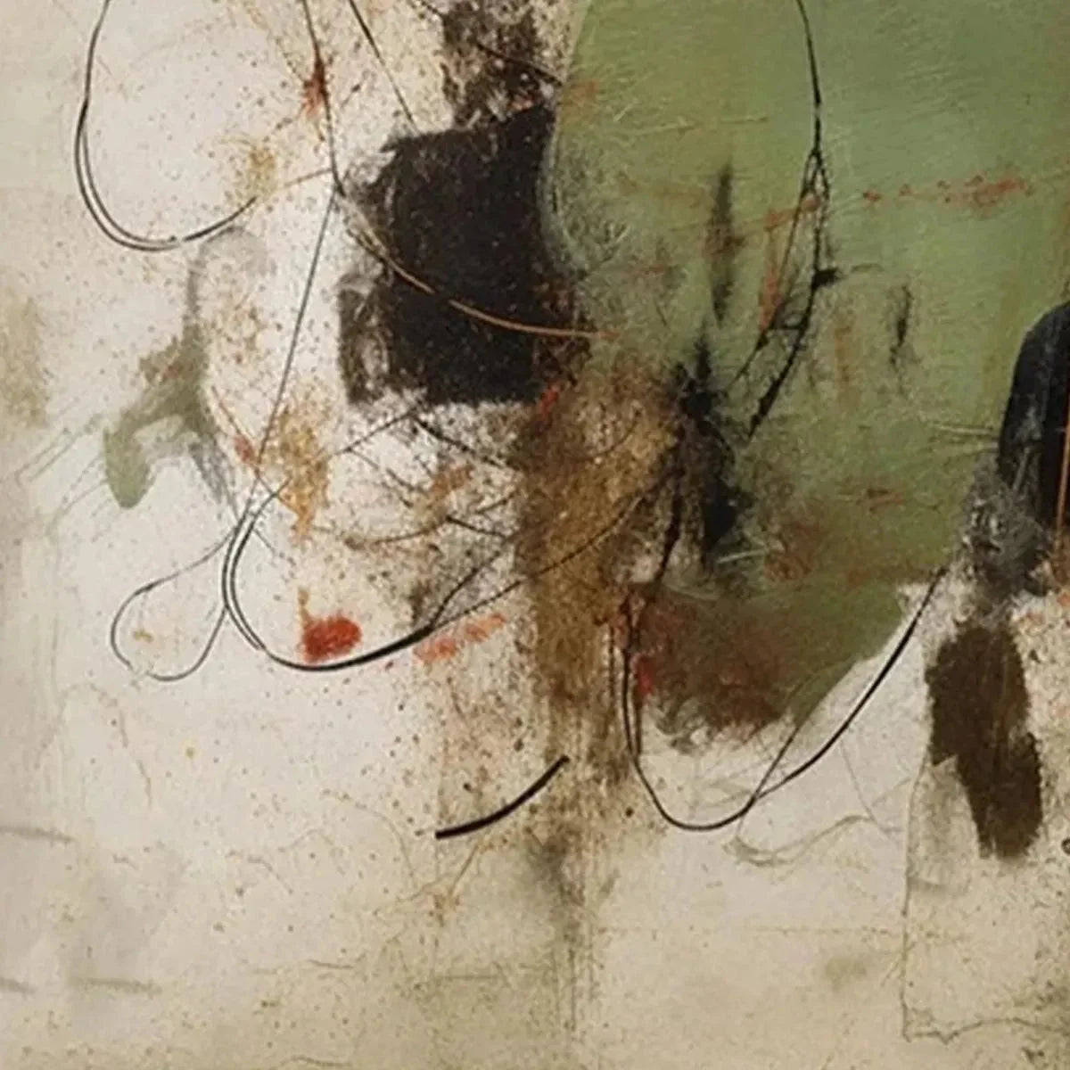 SAGE ABSTRACT: Minimalist Abstract Painting, Vertical Wall Art | rectangular format, hand-painted canvas edge