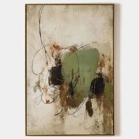 SAGE ABSTRACT: Minimalist Abstract Painting, Vertical Wall Art | hanging in living room, Minimalist wall art