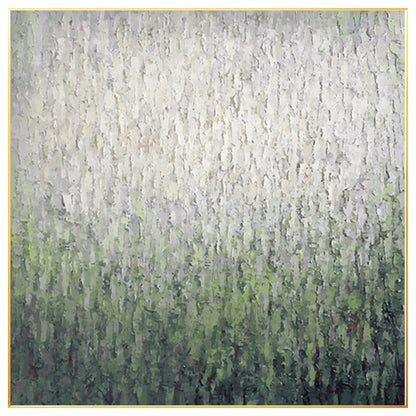 Sage Green Abstract Painting: Heavy Texture Square Wall Art #8
