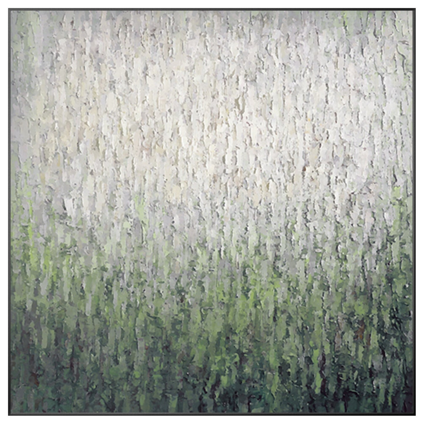 Sage Green Abstract Painting: Heavy Texture Square Wall Art #10