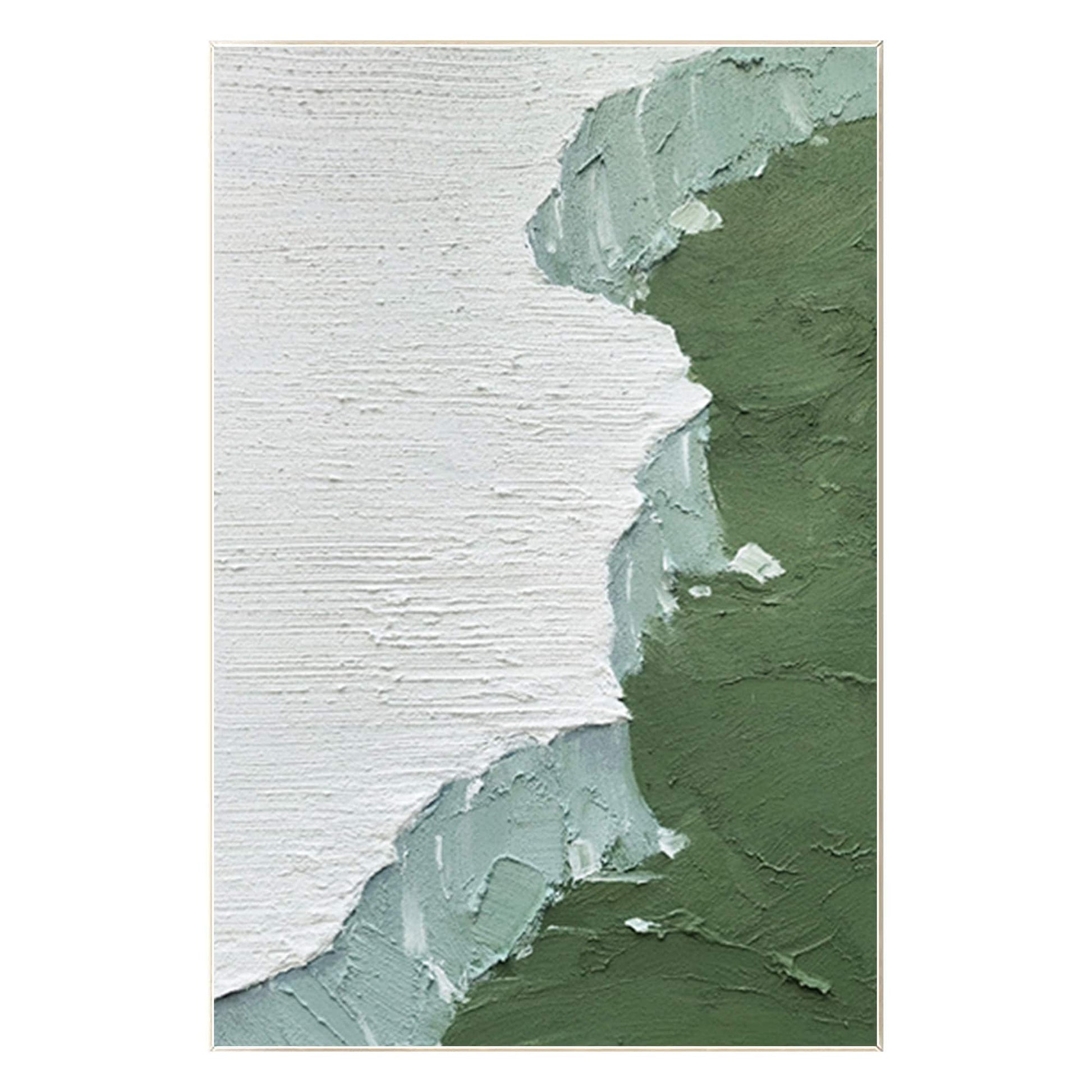 Sage Green Minimalist Texture Painting: Abstract Canvas Wall Art #8