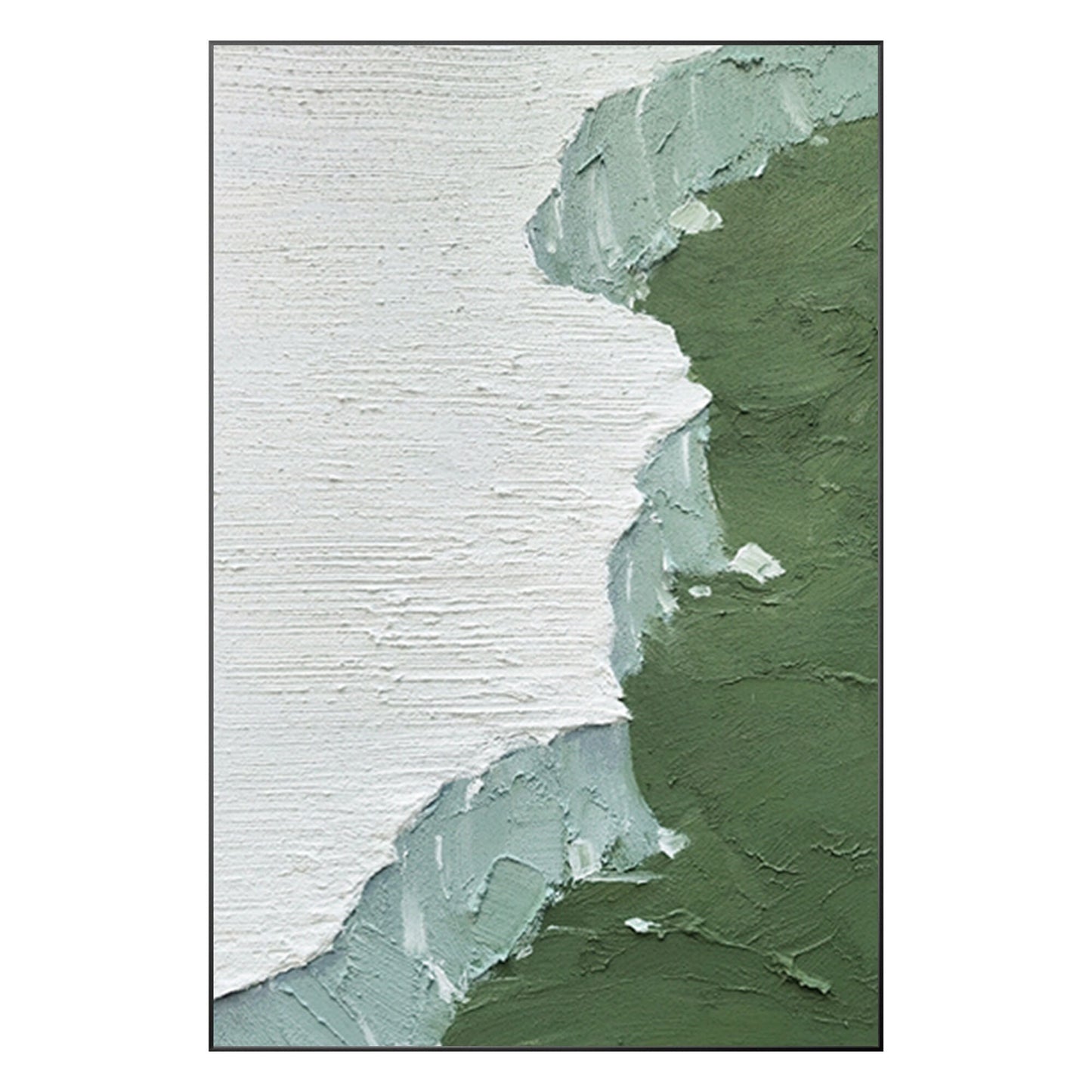 Sage Green Minimalist Texture Painting: Abstract Canvas Wall Art #9