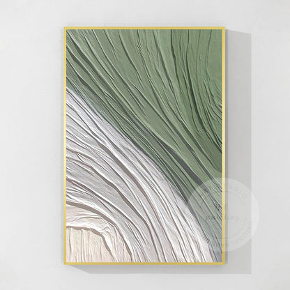 Sage Green Textured Wall Art: Nordic Minimalist Original Painting #8